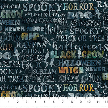 Multi Black Words Raven's Call 44 45 inch Cotton Fabric Northcott