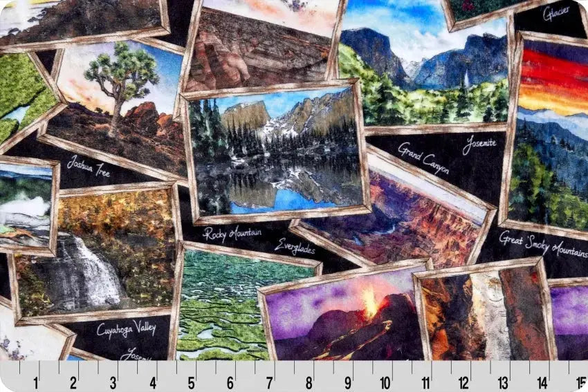 National Parks Digital Cuddle Black - Linda's Electric Quilters