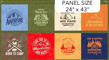 Multi Camping Blocks Camping Therapy 43"/24" Panel