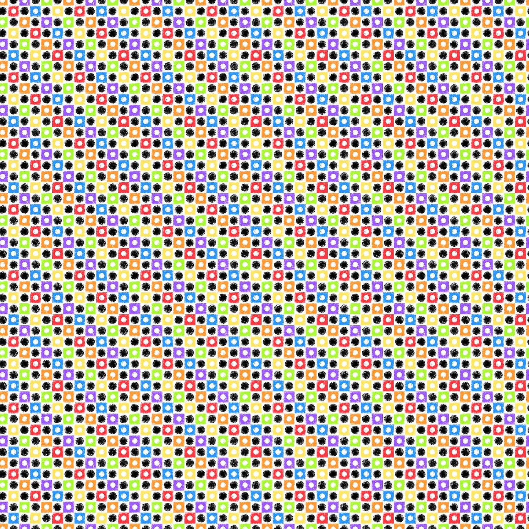 Multi Colored Dotted Check Cotton Fabric per yard - Linda's Electric Quilters