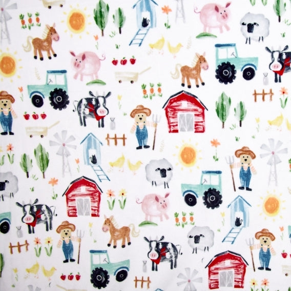 Multi Farmer Ted Digital Cuddle 58/60" Fabric Per Yard