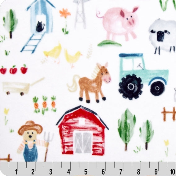 Multi Farmer Ted Digital Cuddle 58/60" Fabric Per Yard