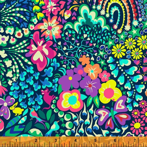 Multi Hide and Seek Wideback Cotton Fabric per yard 