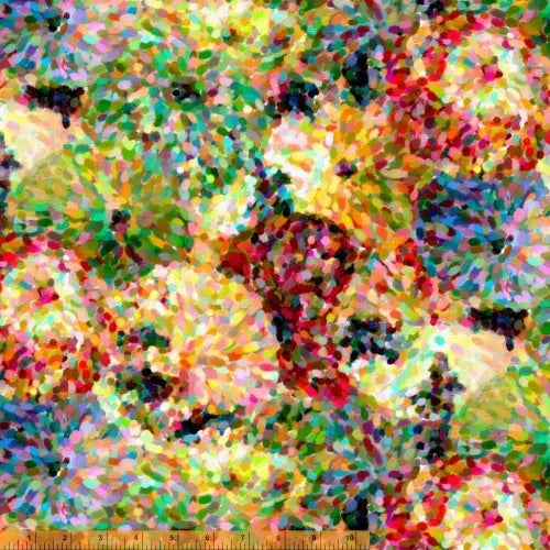 Multi Impressionist Floral Cotton Wideback Fabric per yard - Linda's Electric Quilters