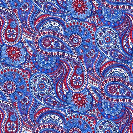 Multi Large Paisley Paradise Wideback Fabric per yard - Linda's Electric Quilters