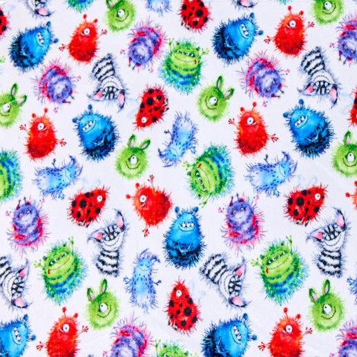 Multi Monster Bash Digital Cuddle 58/60" Fabric Per Yard