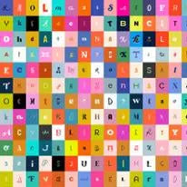 Multi Selvedge Magic Letters 43"/44" Fabric Per Yard