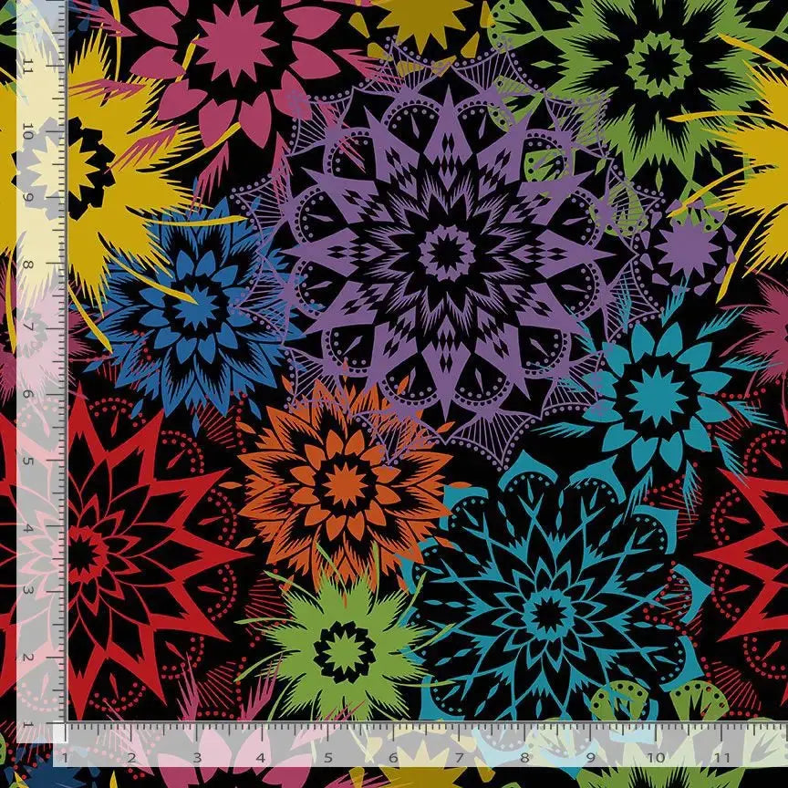 Multi Silhouette Stars Carnival Cotton Wideback Fabric Per Yard - Linda's Electric Quilters