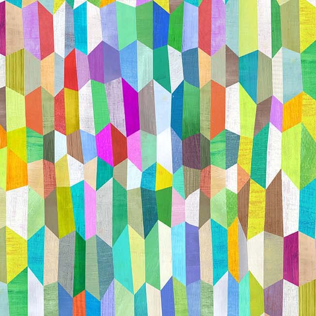 Multi Trapezoid Cotton Wideback Fabric per yard - Linda's Electric Quilters