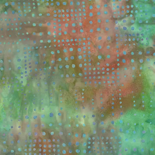 Multi Variegated Green Coral Dots Cotton 44"/45" Fabric Per Yard Benartex Inc