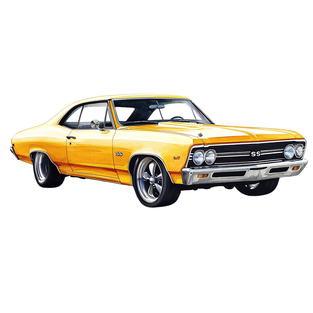 Muscle Cars Fabric Panel 13 QuiltingFabricPanels