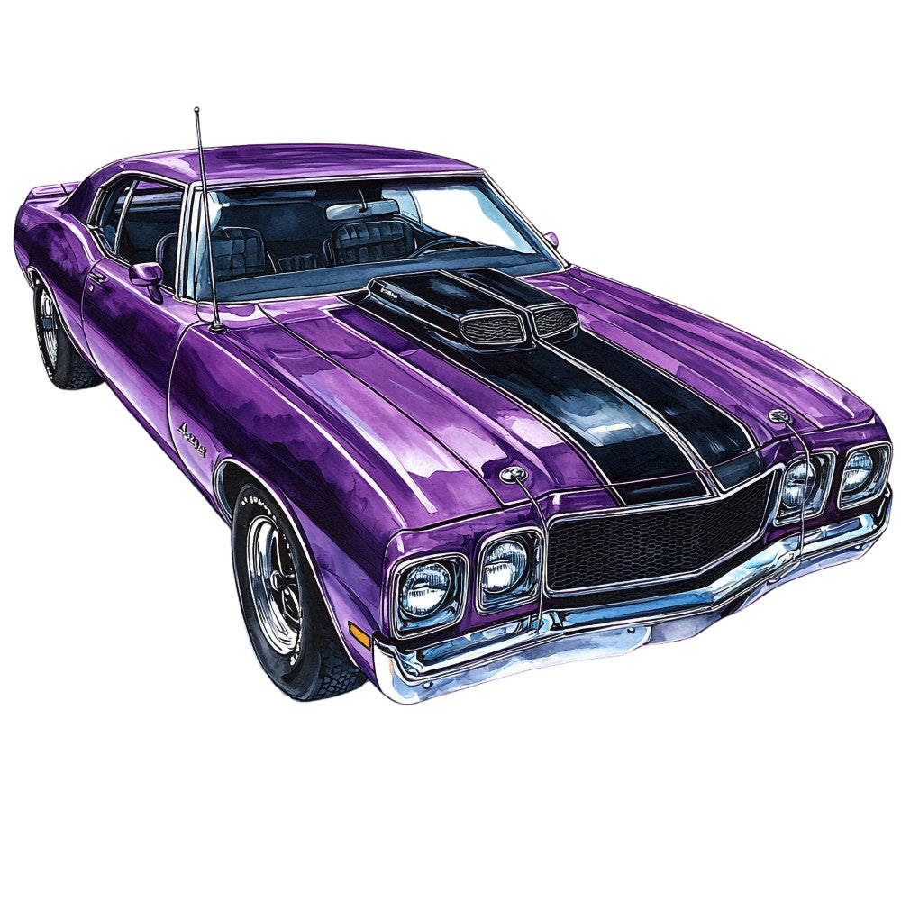 Muscle Cars Fabric Panel 20 QuiltingFabricPanels