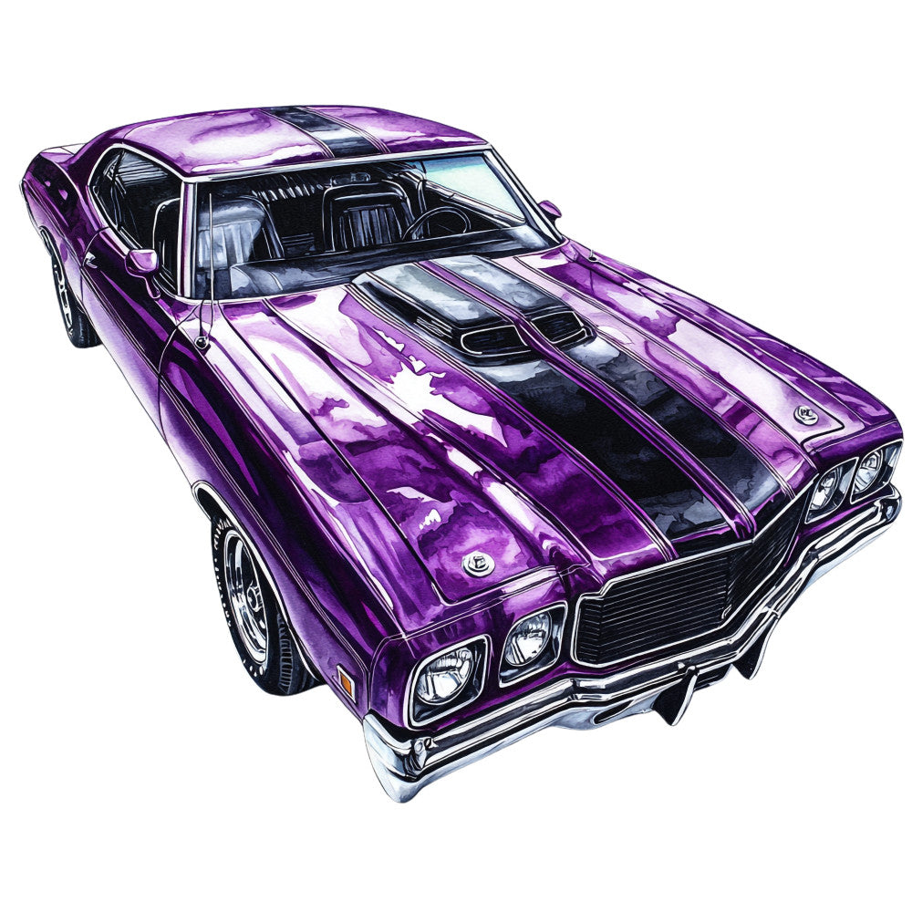 Muscle Cars Fabric Panel 21 QuiltingFabricPanels