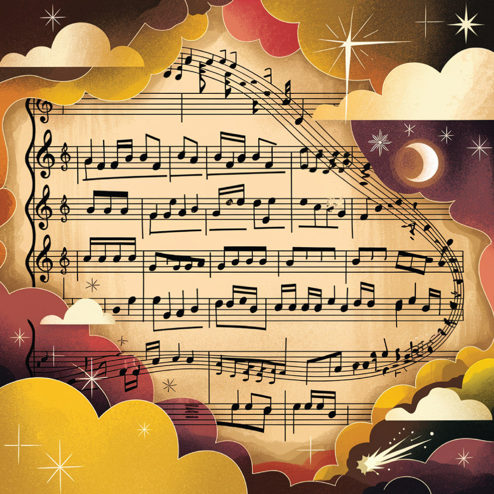 Music Sheet Fabric Panel 1 QuiltingFabricPanels