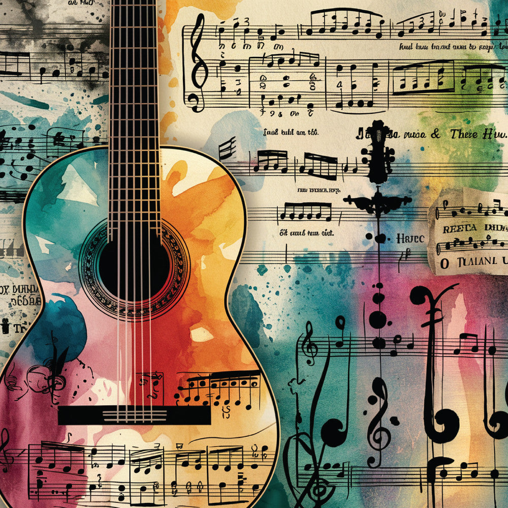 Music Sheet Fabric Panel 19 QuiltingFabricPanels