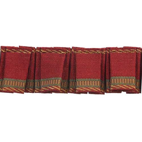 Mystique Collection - 1 3/4" width PLEATED TRIM (25 Yard Roll) - BF-1328-17/38 Wine Red and Toffee