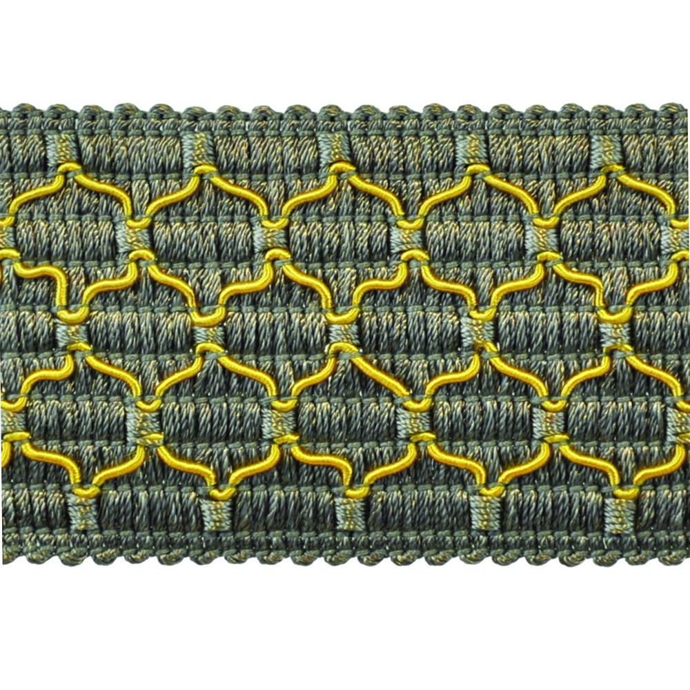 Mystique Collection - 2" width BRAID (25 Yard Roll) - BR-7028-11/10 Grey and Gold