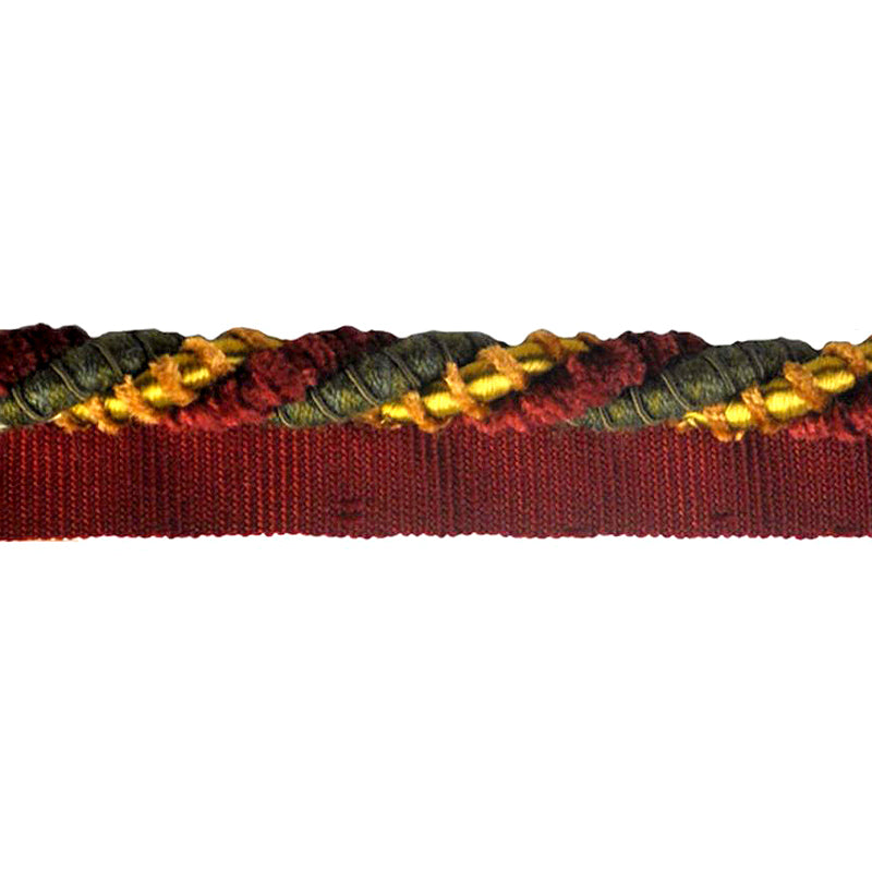 Mystique Collection - 3/8" width CORD WITH LIP (50 Yard Roll) - BC-10028-17/38 Wine Red and Toffee