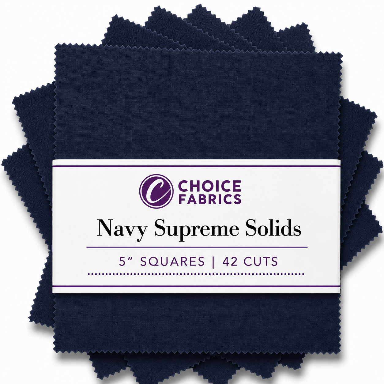 Choice Fabrics Supreme Solids 5x5 charm pack navy 42 squares