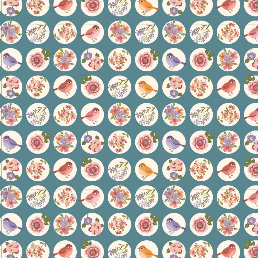 Nature Sings - Blue 44" / 45" Fabric Per Yard