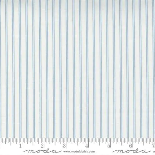 Nantucket Summer Cream Blue Stripe Stripes 44"/45" Fabric Per Yard Moda Fabrics & Supplies
