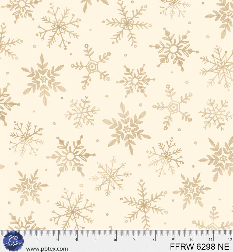 Natural First Frost Winter Fall 108 inch Cotton Fabric P&B Textiles