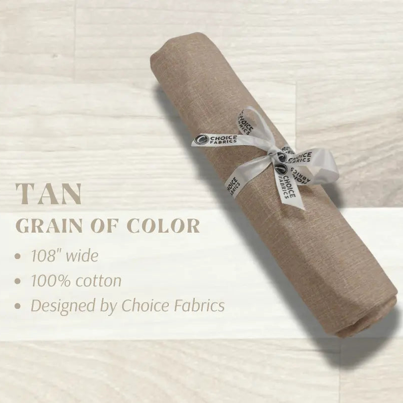 Brown Natural Grain of Color 108" Supreme Backings - Tan fabric per yard