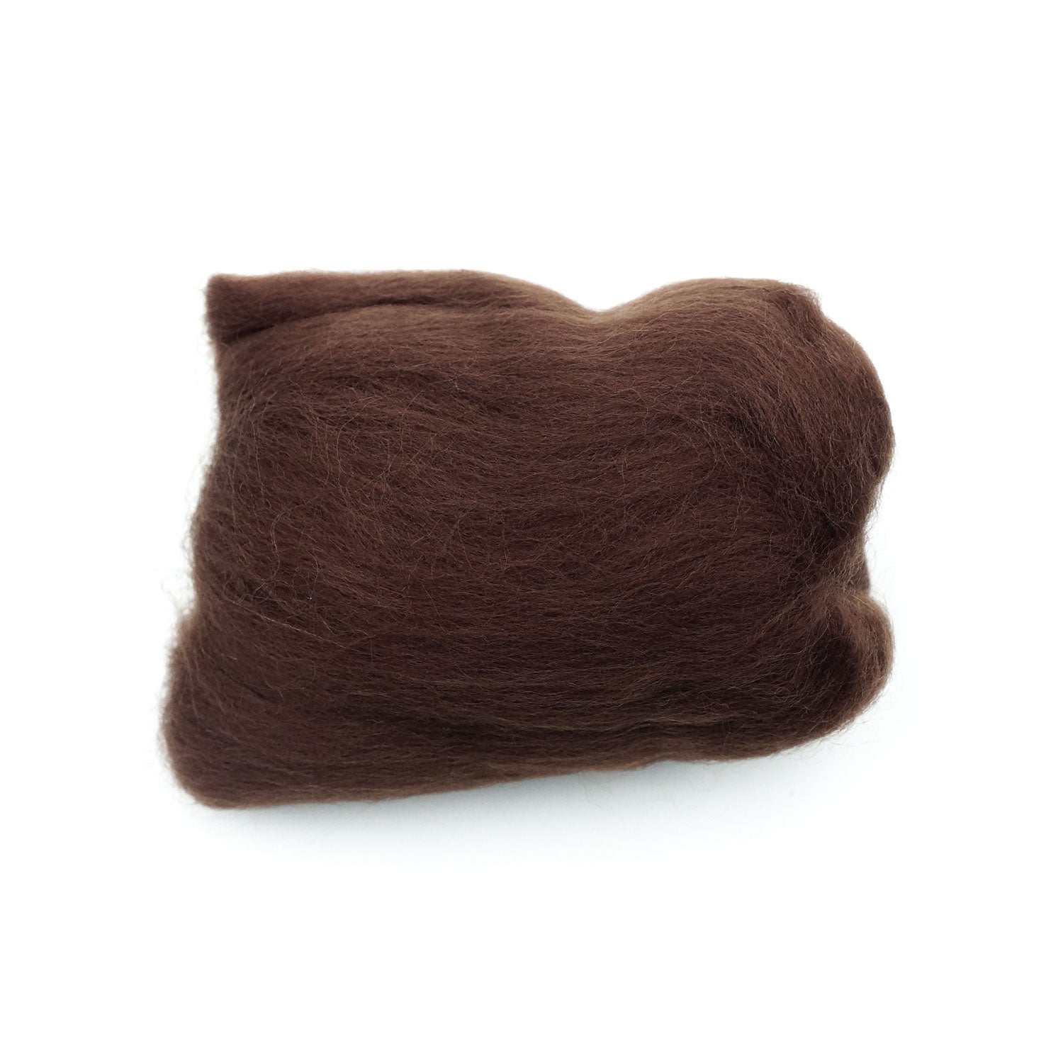 Natural Wool Roving (Brown)