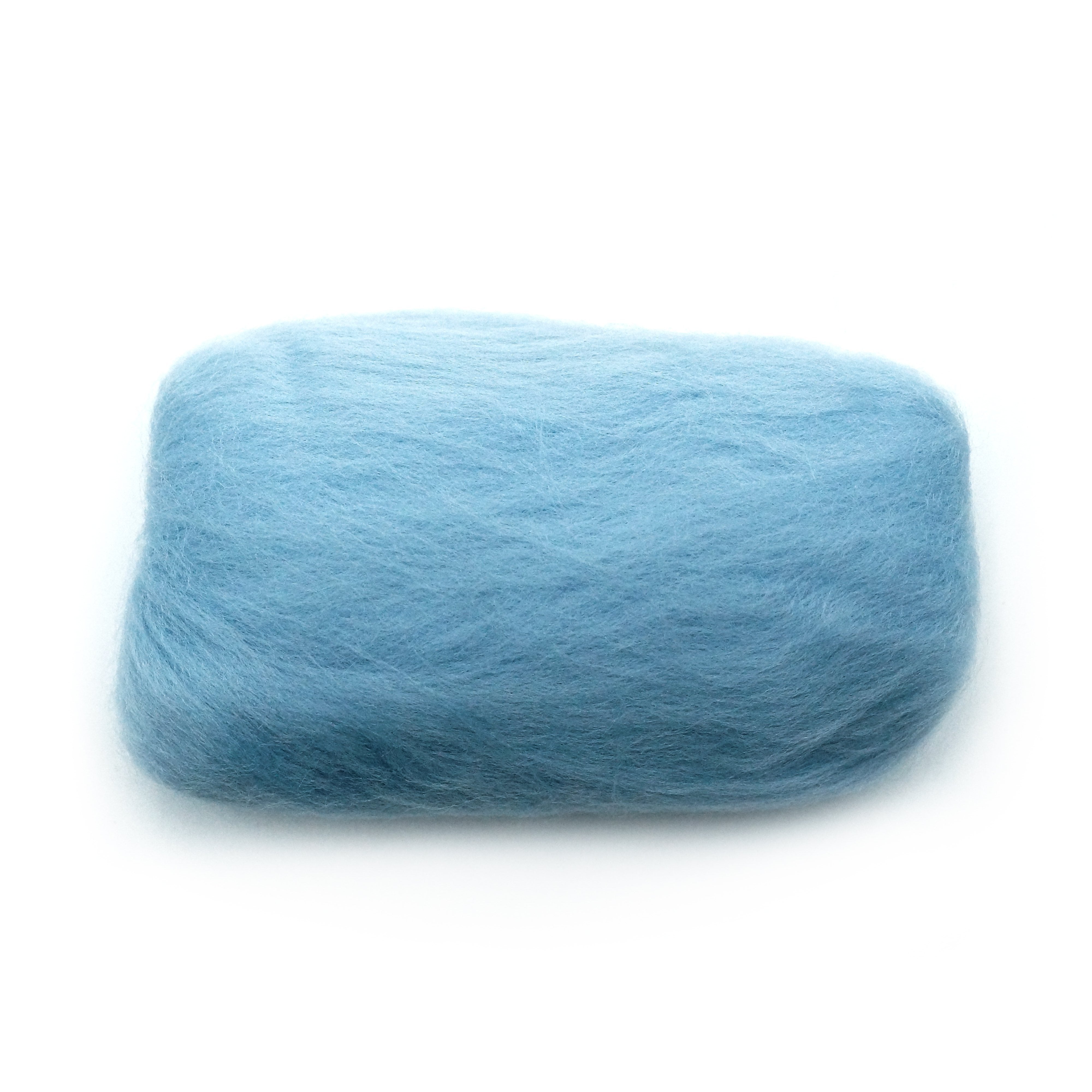 Natural Wool Roving (Light Blue)