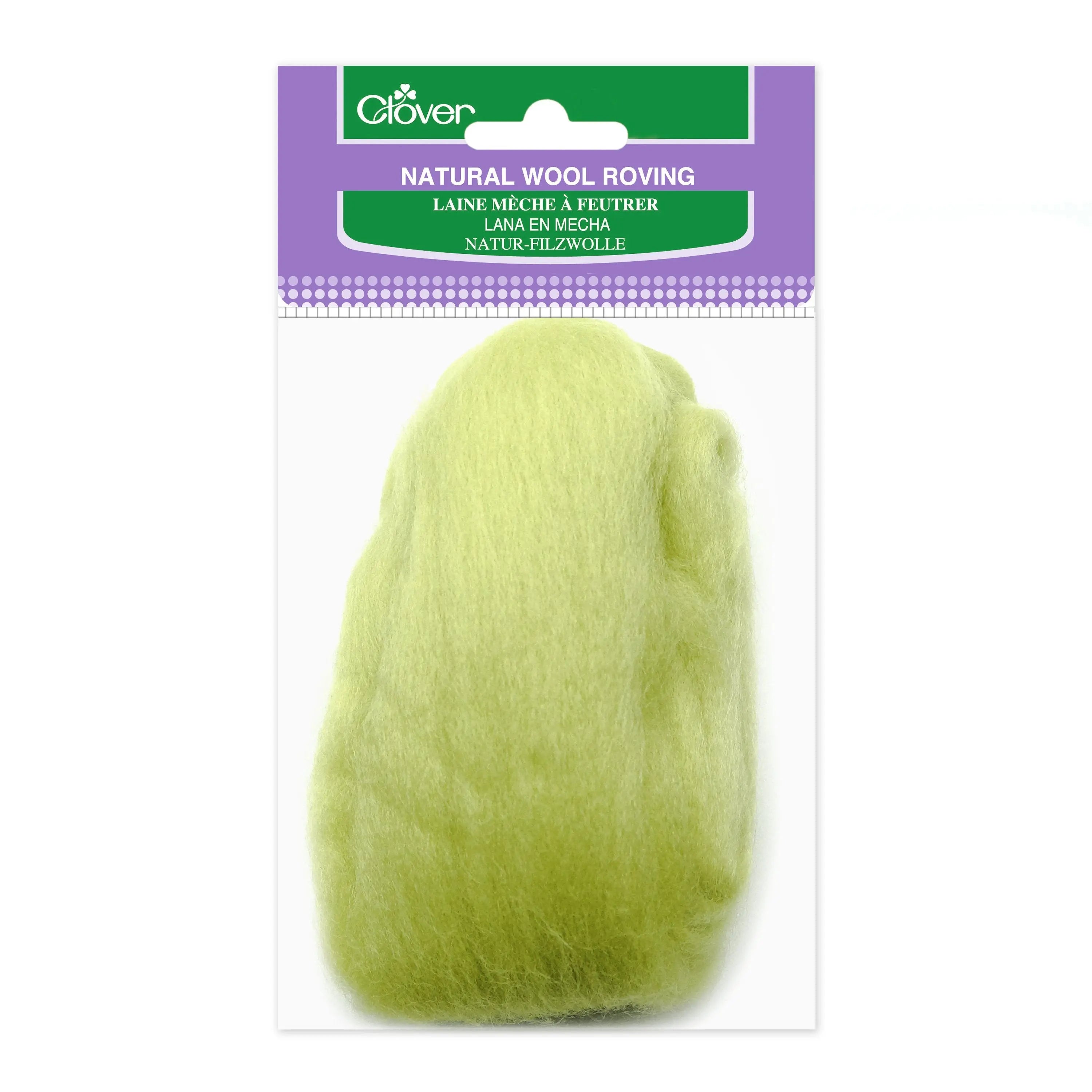 Natural Wool Roving (Lime Green) Clover Needlecraft, Inc.