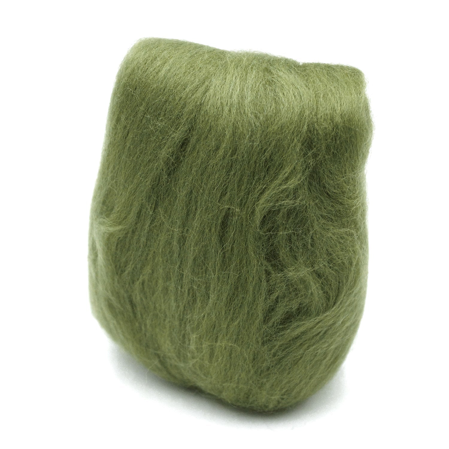 Natural Wool Roving (Moss Green)