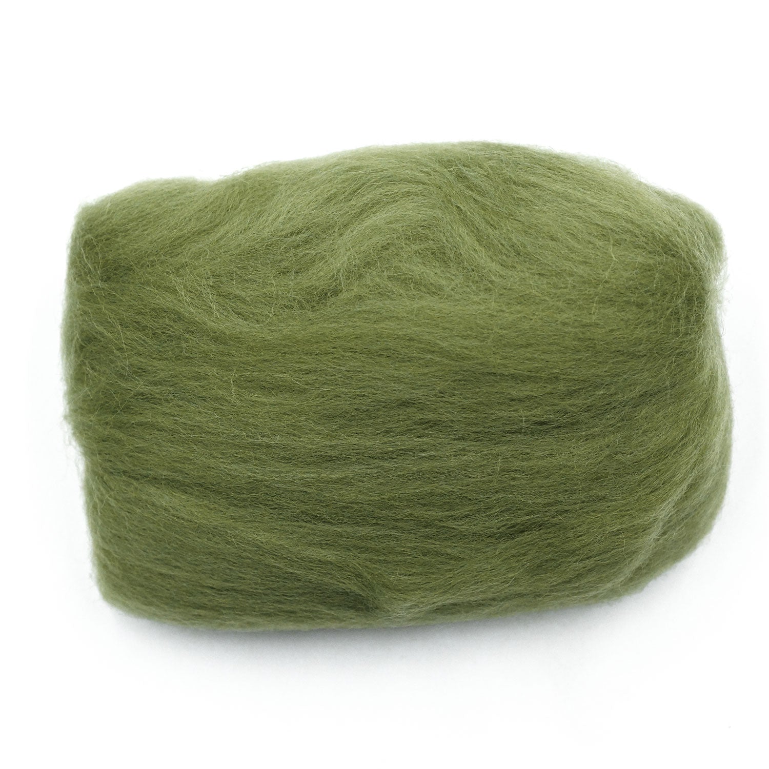 Natural Wool Roving (Moss Green)
