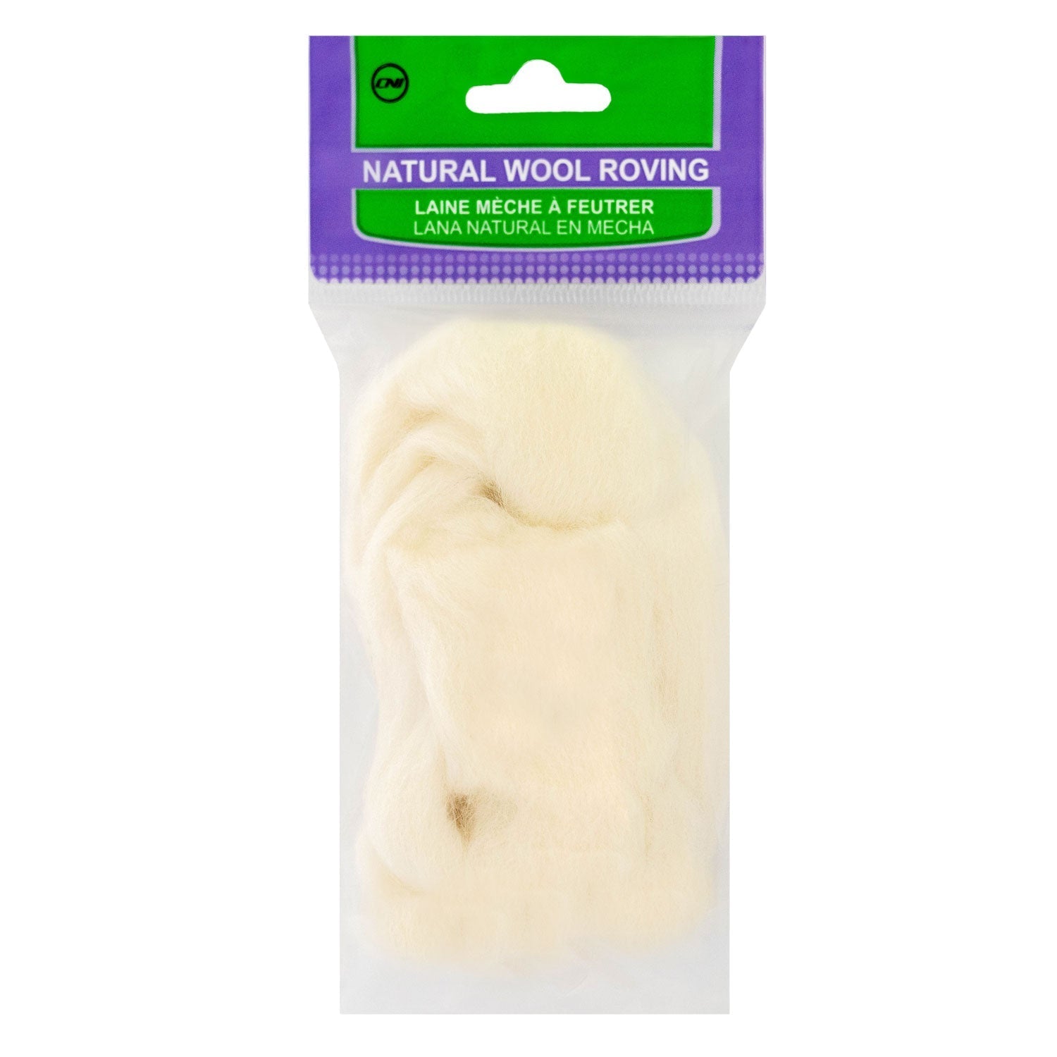 Natural Wool Roving (Off-White)