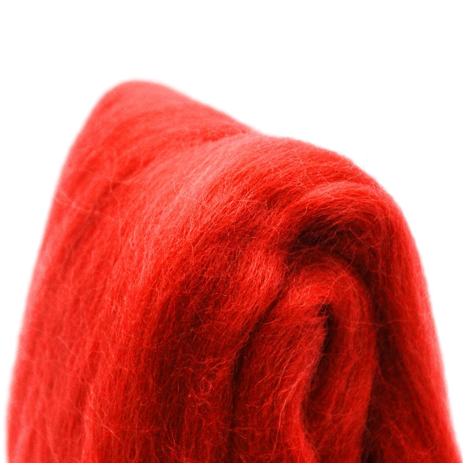 Natural Wool Roving (Red)