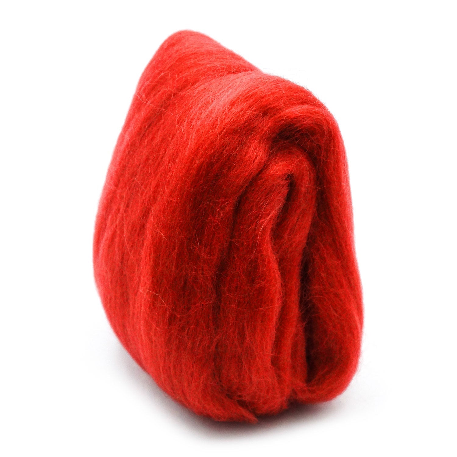 Natural Wool Roving (Red)