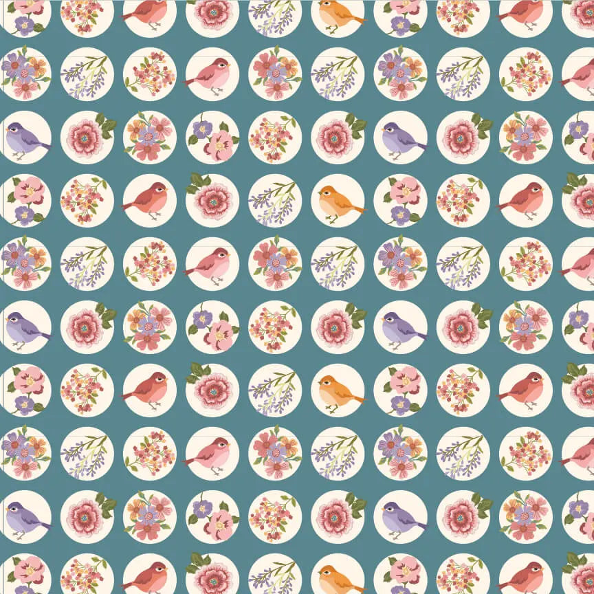 Nature Sings - Blue 44" / 45" Fabric Per Yard The Fabric Company