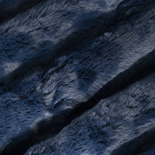 Navy Luxe Cuddle Marble 58/60" Fabric Per Yard