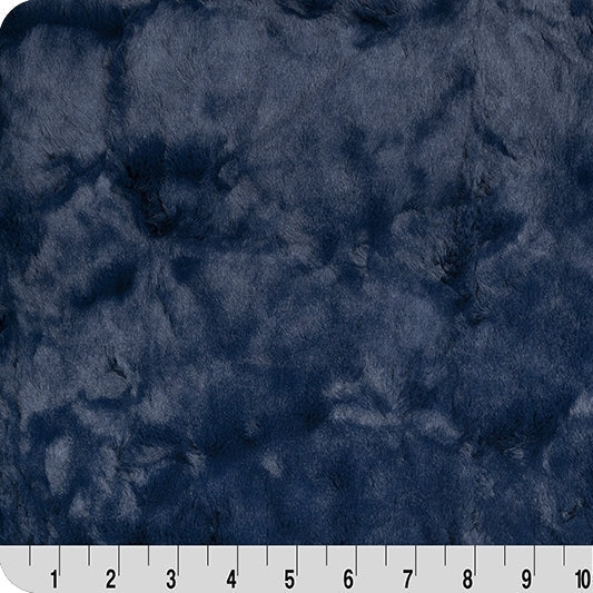 Navy Luxe Cuddle Marble 58/60" Fabric Per Yard
