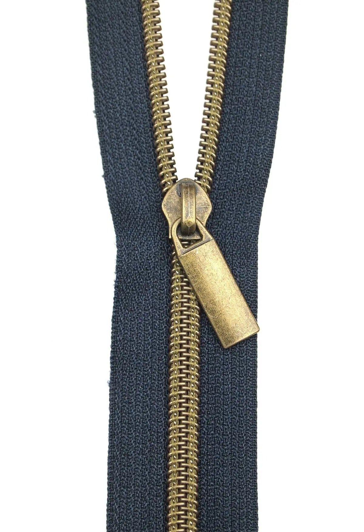 Navy #5 Nylon Antique Coil Zippers: 3 Yards with 9 Pulls - Linda's Electric Quilters