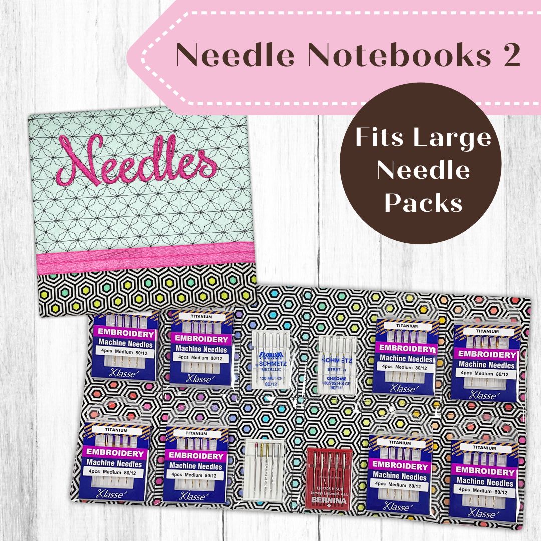 Needle Notebooks 1 AND 2 In-the-Hoop Embroidery Designs Pickle Pie Designs