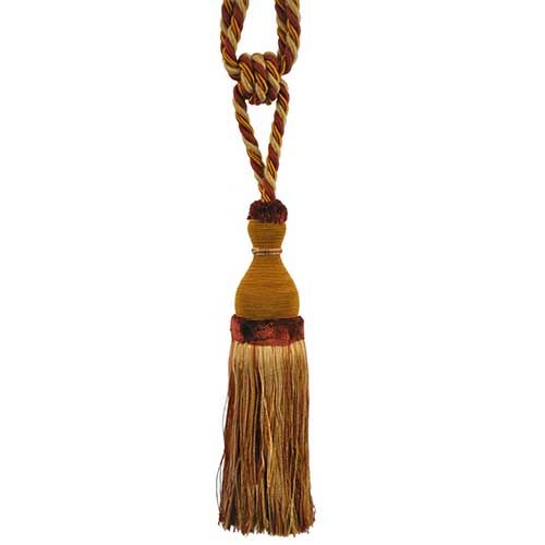 Newport Collection - 10-inch Single Tassel Tieback - BT-6004-83-06 Bronze and Brown