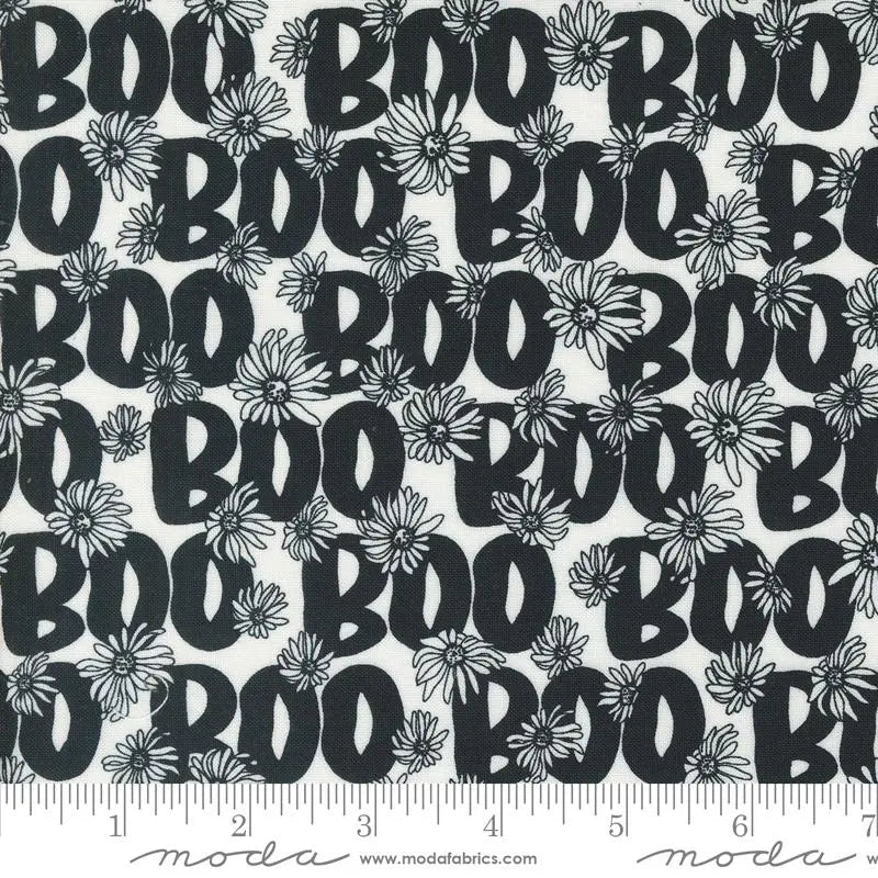 Noir Pumpkin Boo Black & White 44"/45" Fabric Per Yard Moda Fabrics & Supplies