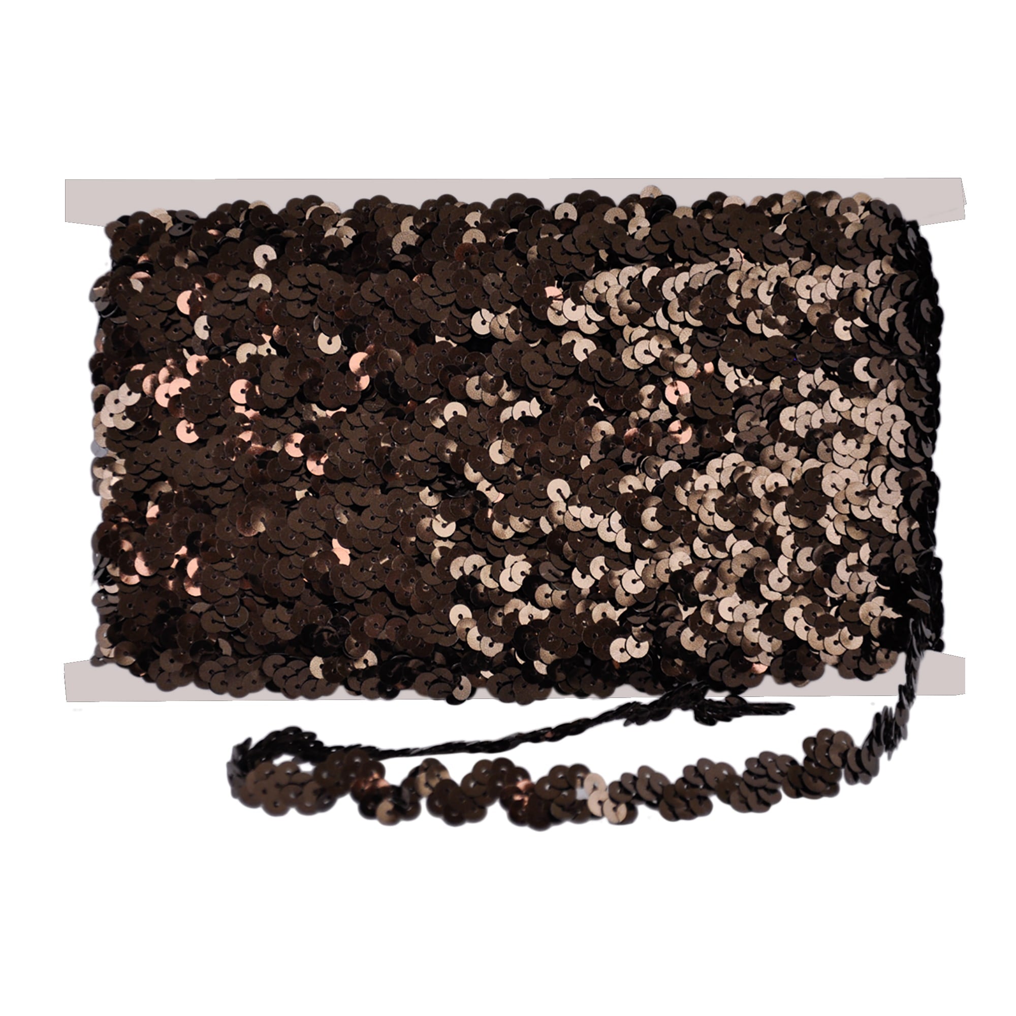 Non-Stretch Sequin Trim - 1/2" Width (25 Yard Roll) - BQ-304-06 Brown