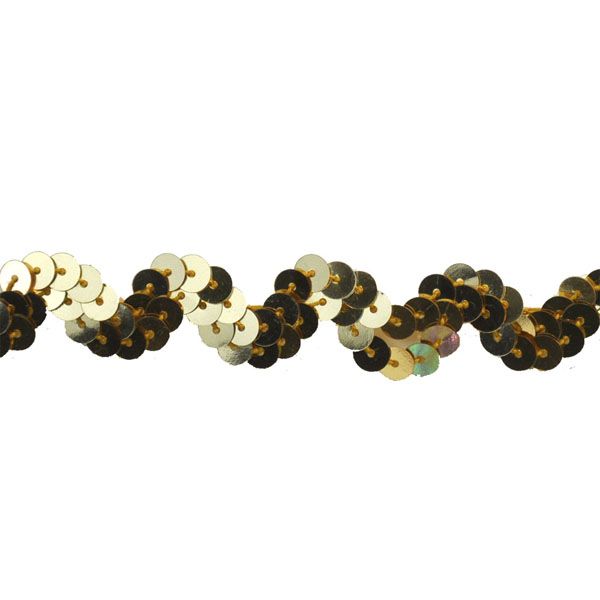 Non-Stretch Sequin Trim - 1/2" Width (25 Yard Roll) - BQ-304-10 Gold