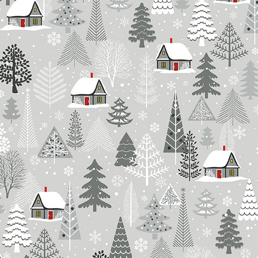 Nordic Cabin - All Over - Light Grey 44" / 45" Fabric Per Yard