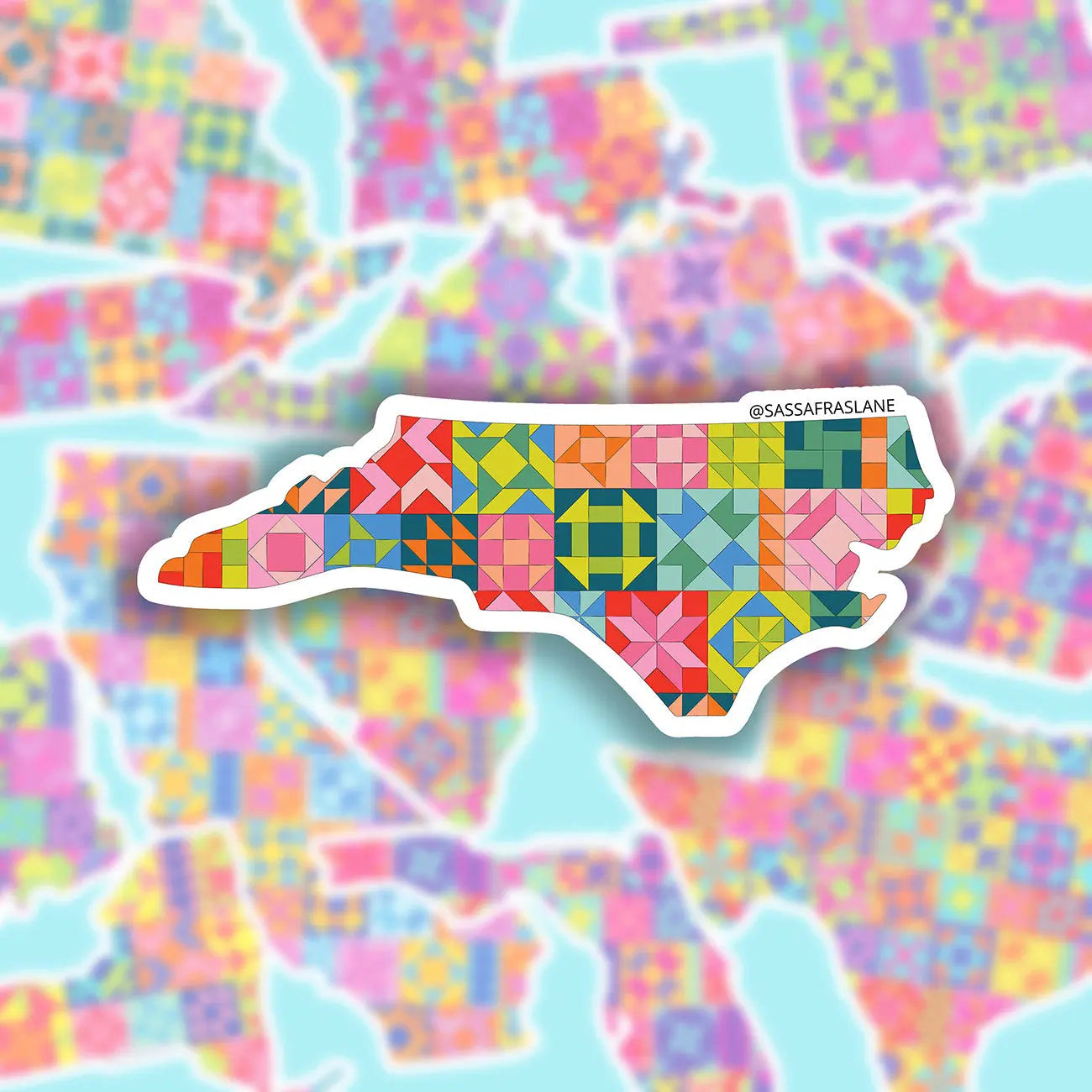 North Carolina State Quilt Stickers
