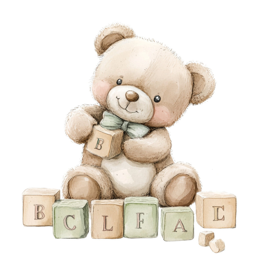 Nursery Teddy Bear Fabric Panel 23