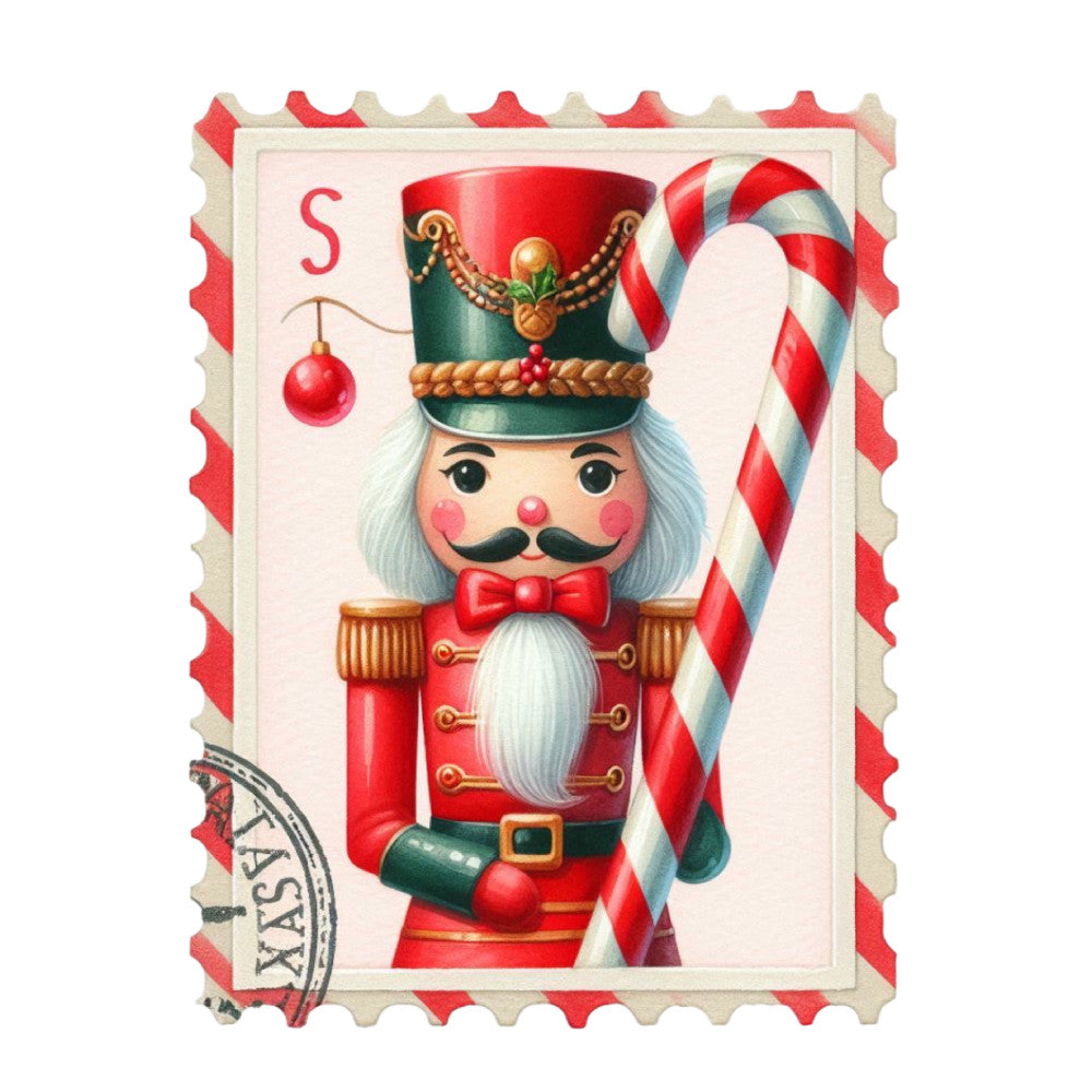 Nutcracker Postage Stamps Fabric Panel 17 QuiltingFabricPanels