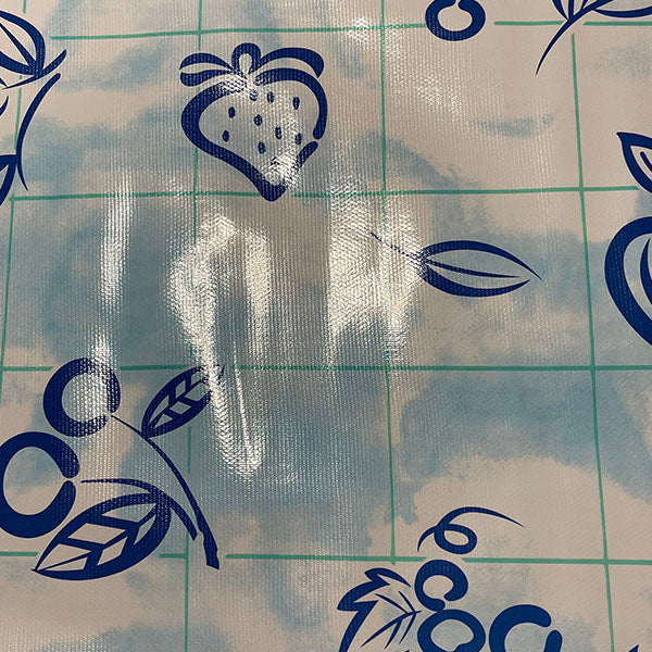 Blue Aqua Check Oilcloth Fabric - Reorderable