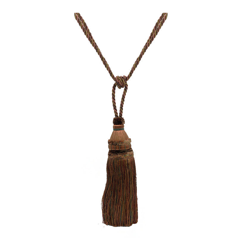 Odyssey Collection - 12" Length SINGLE TASSEL TIEBACK - BT-6030-81/70 Burgundy and Olive